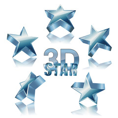3d golden star set