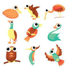 Cartoon Flock of Birds