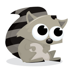 Cute Big Eyed Raccoon