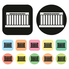 Immigration department icon. Government Building icons