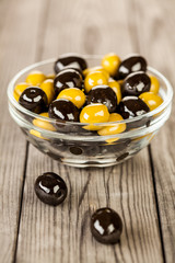 Olives on a wooden table