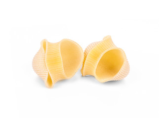Close up of Italian pasta shells. 