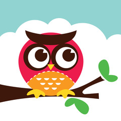 Cartoon Retro Owl