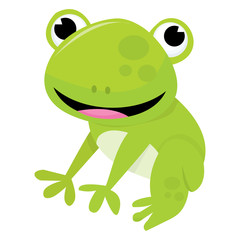 Cute Cartoon Friendly Frog