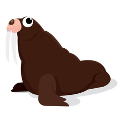Cute Cartoon Walrus
