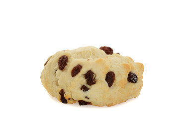 closeup english scone with raisins