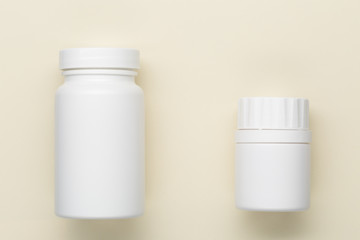 Plastic white medical bottle