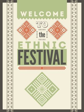 Ethnic festival typographical poster. 