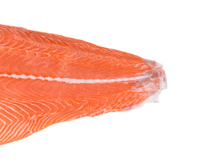 Raw salmon fillet.