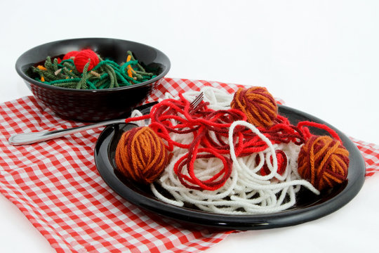 Artificial Food Created With Yarn
