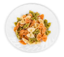 Pasta penne rigate with tomato.