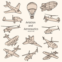 Aviation and Aeronautics vector set - 83871259