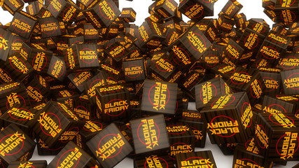Black friday falling cubes
