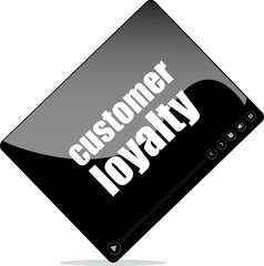 Video player for web with customer loyalty word