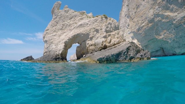 Zakynthos, Greece - sea cruise to the blue caves