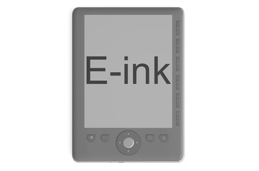 grey E- reader with empty screen