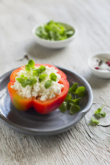 pepper stuffed with cottage cheese