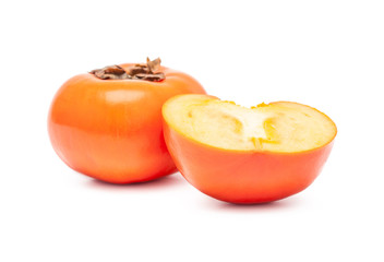 Persimmon Asian fresh fruit isolated on white background