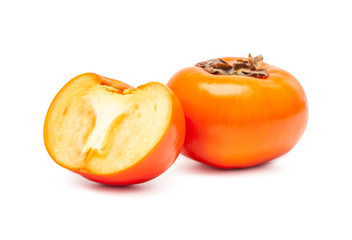 Persimmon Asian fresh fruit isolated on white background