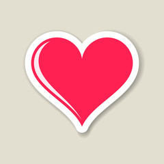Red heart label