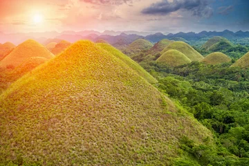 Fototapete Hügel Schöne Chocolate Hills in Bohol, Philippinen