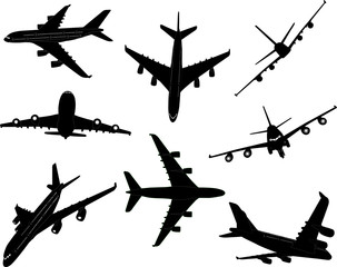 airplanes 1 vector silhouette