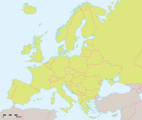 Obraz premium Europe political map 2015. Blank version.