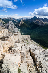 Scenic view of Rocky mountains range in Jasper NP, Canada