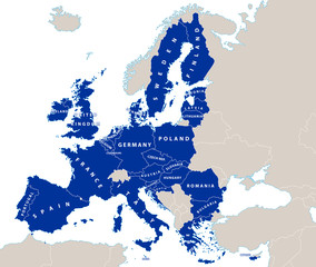 Obraz premium European Union political map 2015.