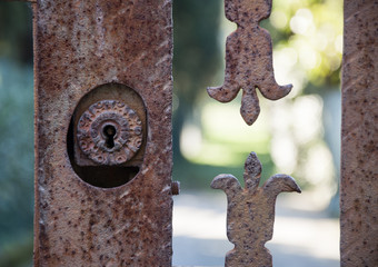 Old gate keyhole