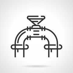 Industrial valve black line vector icon 