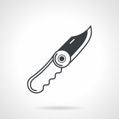 Pocket knife black vector icon 