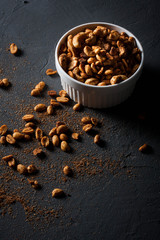 Mix of roasted nuts.