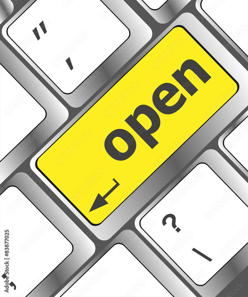 Poster open button on the computer keyboard