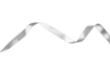 Silver ribbon on white background