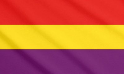 Obraz premium Waving flag of Second Spanish Republic (1931-1939)