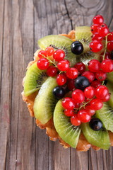 Close-up of mini fruit cupcake