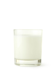 Glass of milk isolated on white