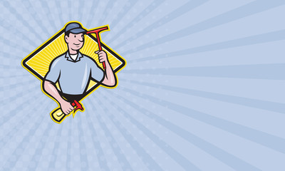 Business card Window Cleaner With Squeegee