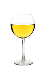 White wine glass isolated on white
