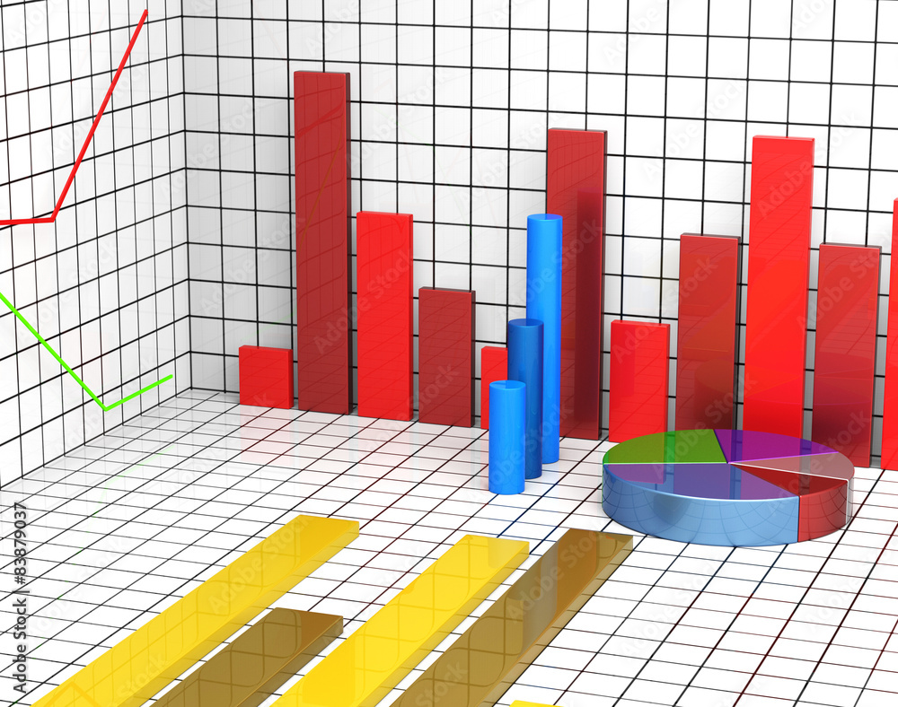 Aufkleber graph report shows statistic statistics and infochart