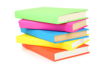 Books tower isolated on white