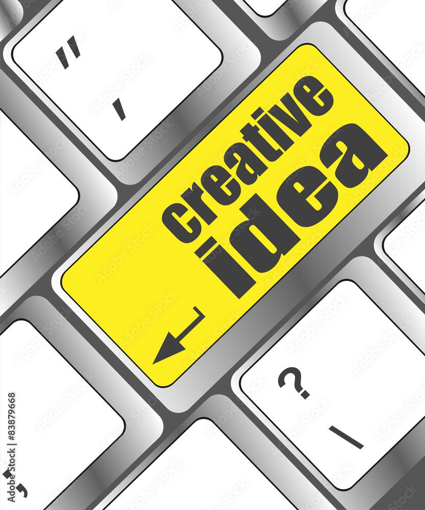 Poster creative idea on computer keyboard key button