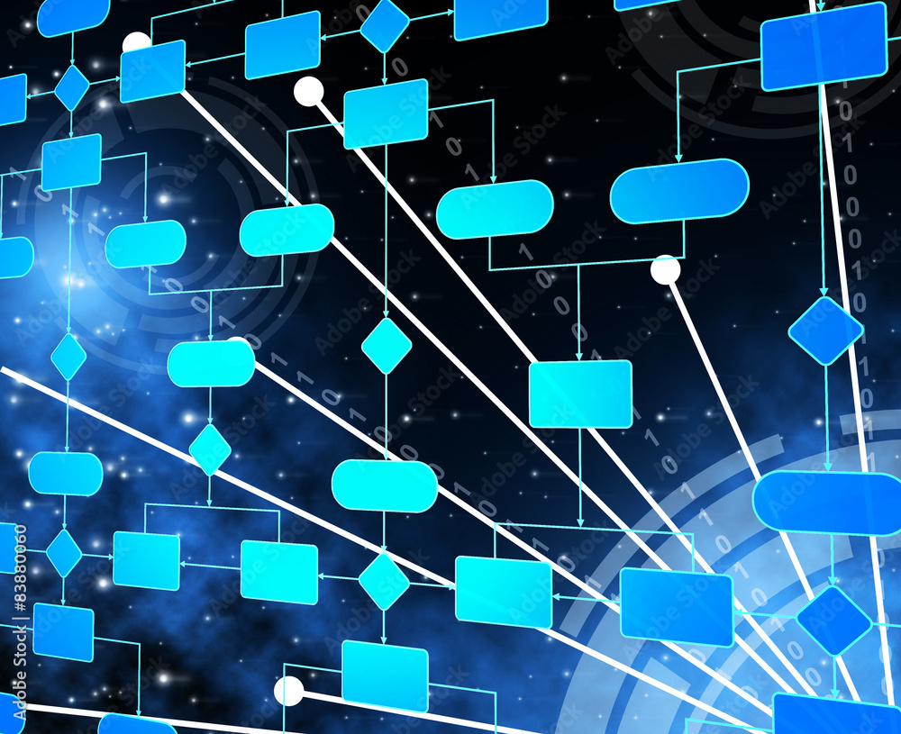 Poster flow diagram represents workflow flowchart and processes