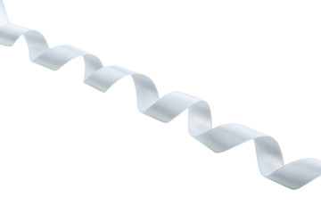 White ribbon on white background