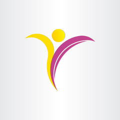 letter y healthy man yoga symbol