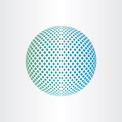 planet earth abstract globe with square halftones icon