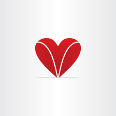 red letter v heart valentine symbol
