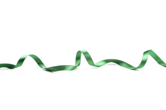 Green Ribbon On White Background