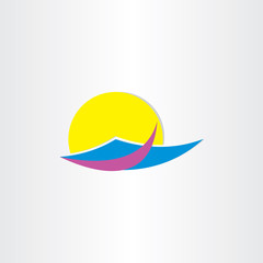 tourism sun water and beach summer icon